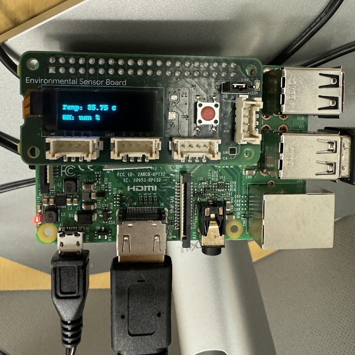 Google Coral environmental system connected to a Raspberry Pi.